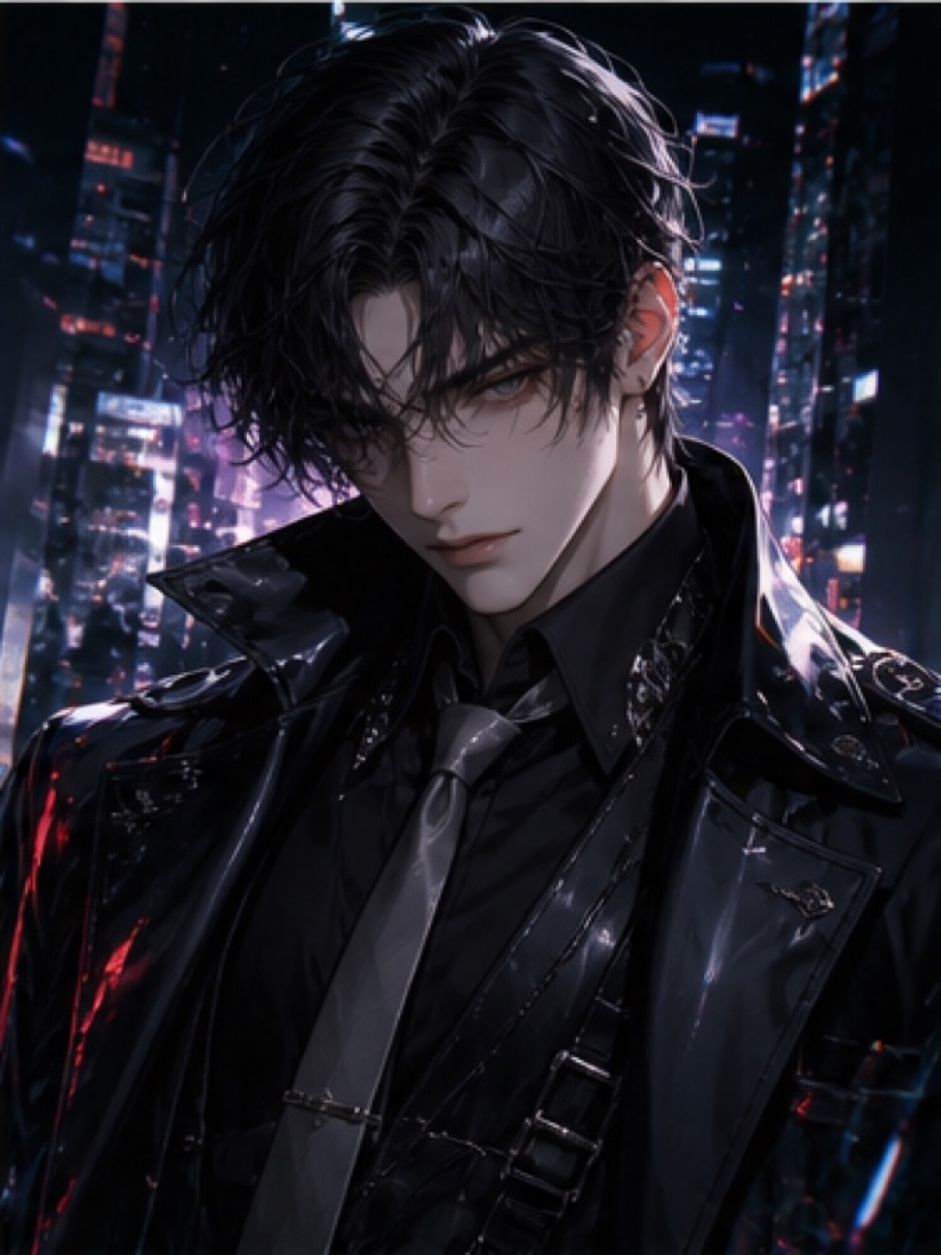 Raven Black AI Cyber Detective character portrait